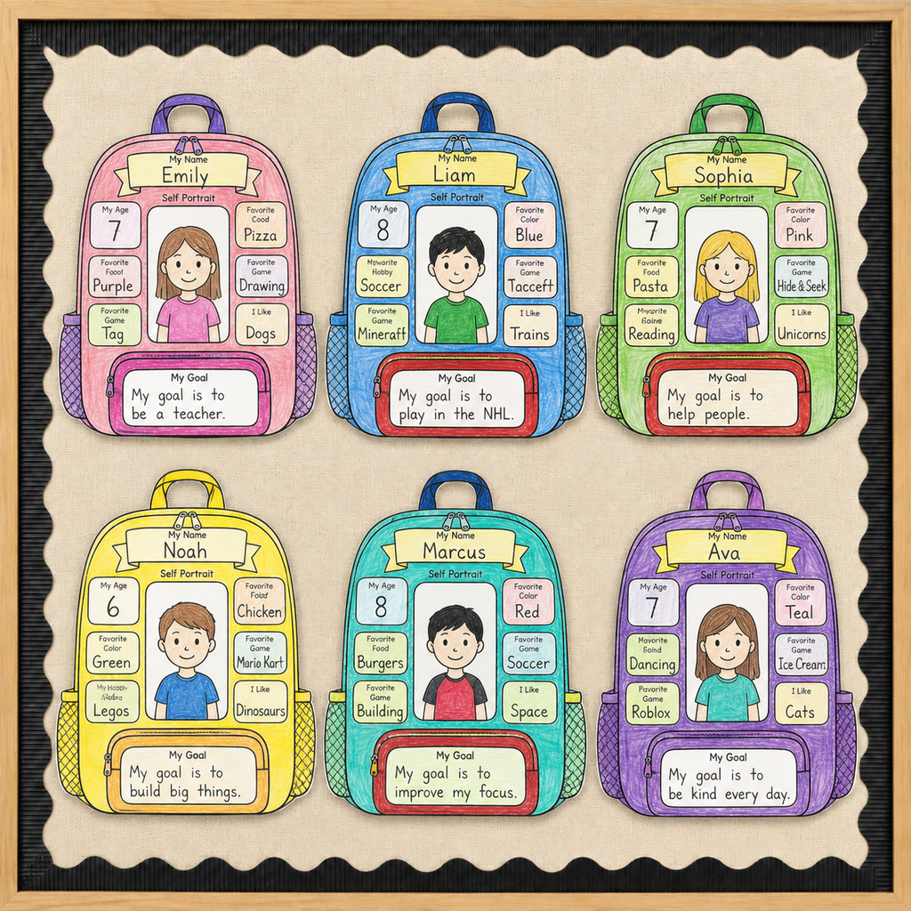 All About Me Backpack Printable | All About Me Activity | Bulletin Board Ideas | Back to School Activity | First Week of School