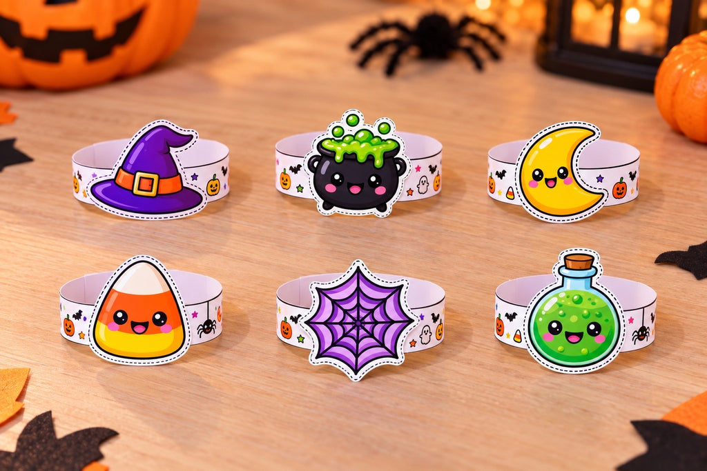 Halloween Crown, Headband & Wristband Printable Craft for Kids