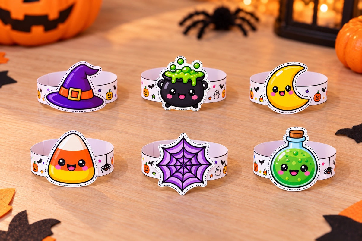 Halloween Crown, Headband & Wristband Printable Craft for Kids