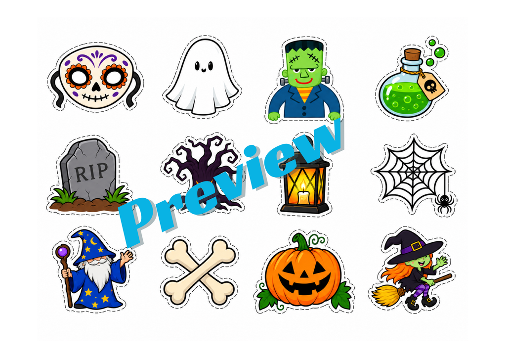 Halloween Cutouts Printable for Kids | 30+ Halloween Craft Cutouts for Classroom, Bulletin Board & Party Decor