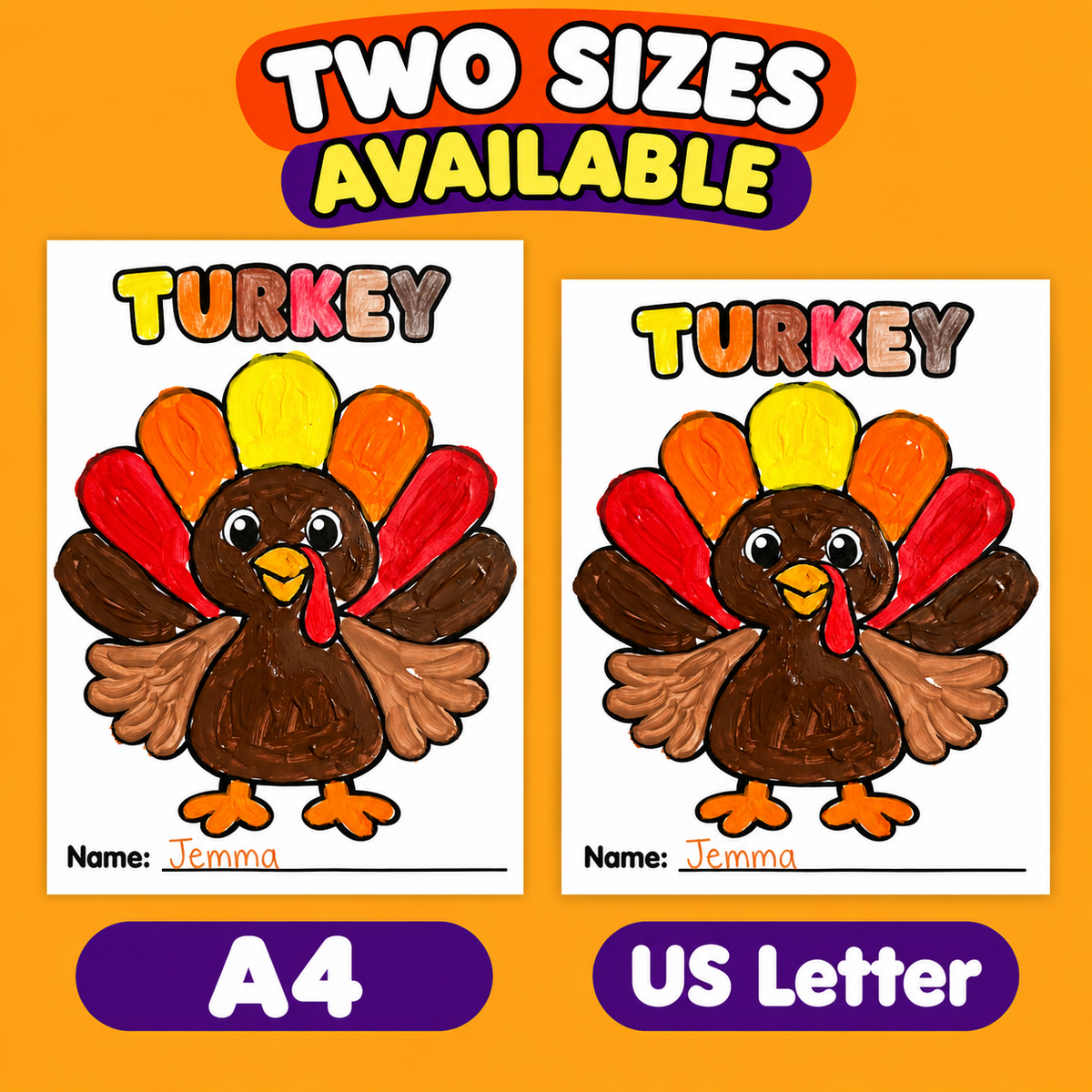 Thanksgiving Turkey Craft Printable | Turkey Art Activity for Kids | Playdough, Pom Pom, Tissue Paper & More