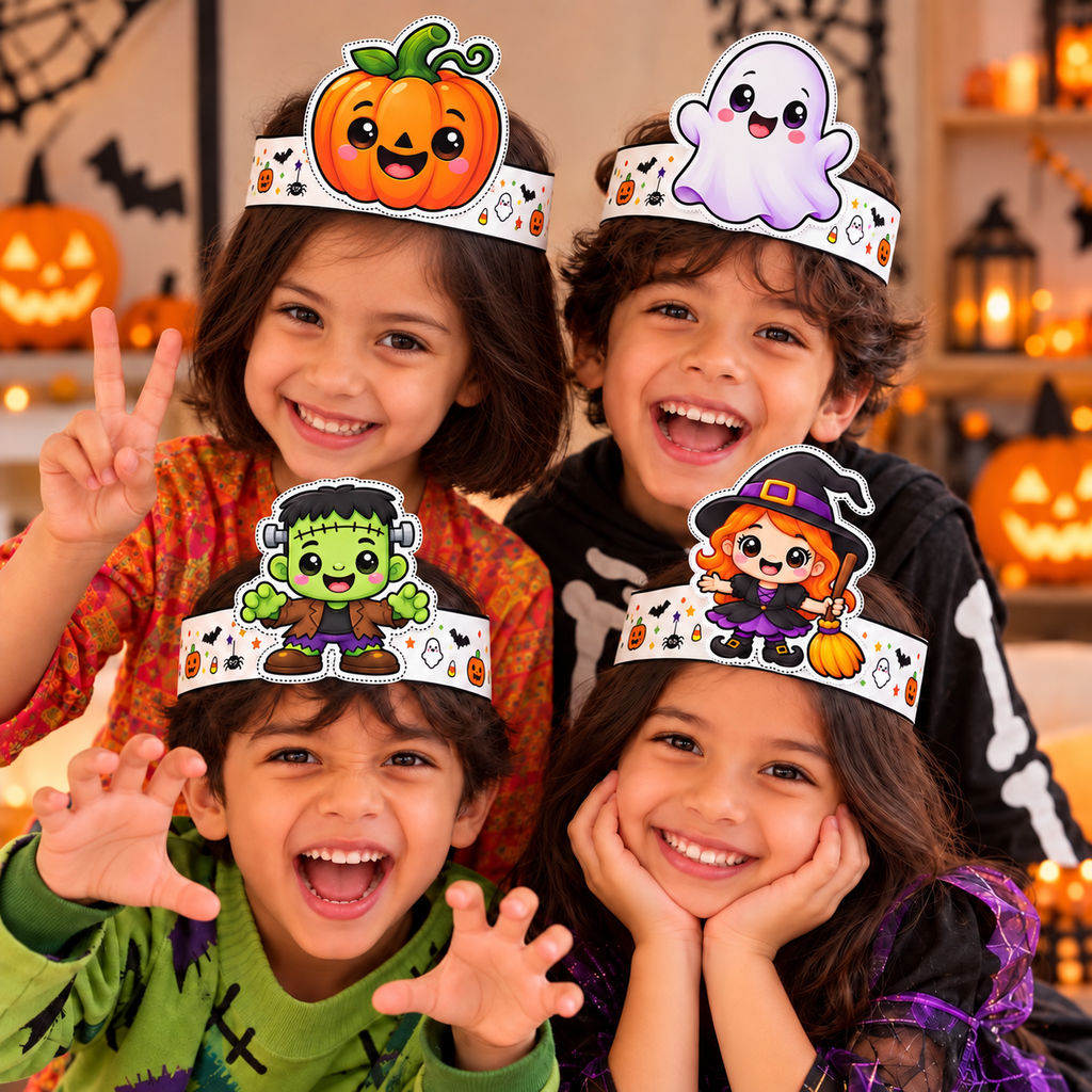 Halloween Crown, Headband & Wristband Printable Craft for Kids