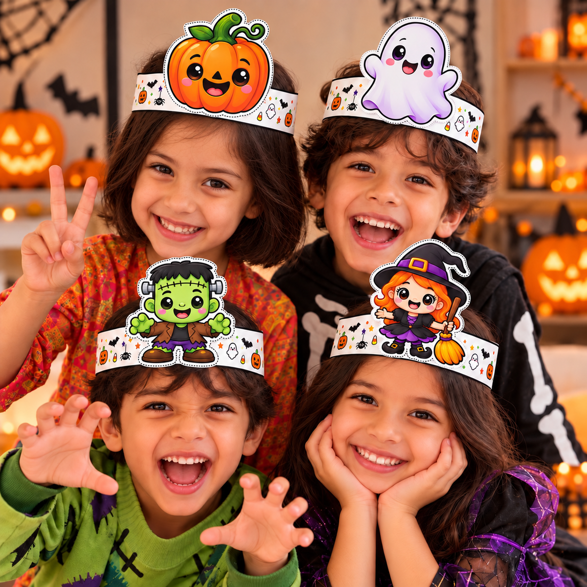 Halloween Crown, Headband & Wristband Printable Craft for Kids