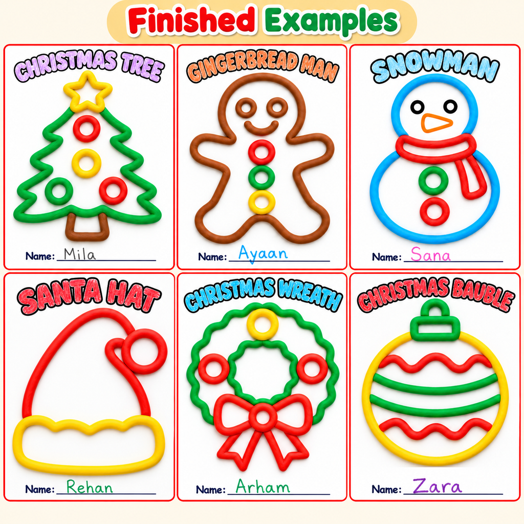 Christmas Playdough Mats Printable, Christmas Activities for Kids, Play Dough Mats, Christmas Sensory Activity, Fine Motor Activity