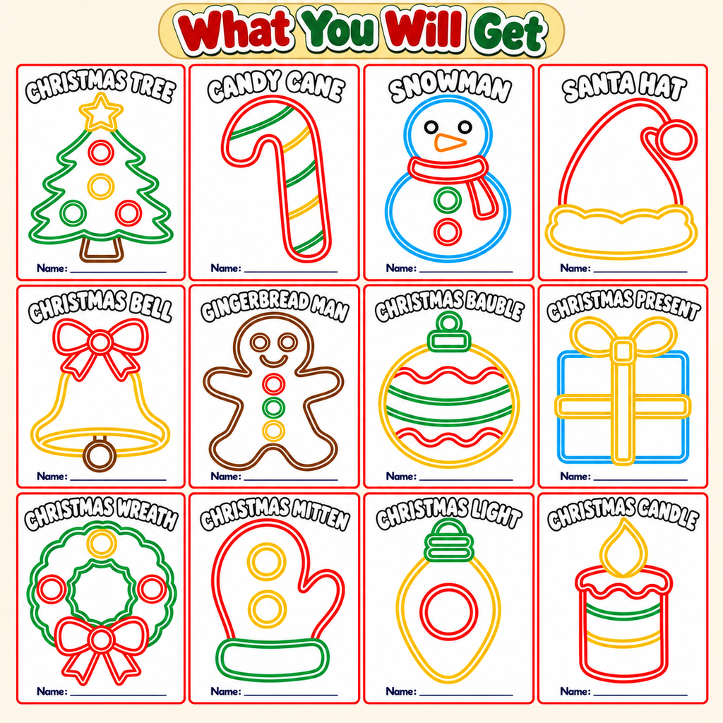 Christmas Playdough Mats Printable, Christmas Activities for Kids, Play Dough Mats, Christmas Sensory Activity, Fine Motor Activity