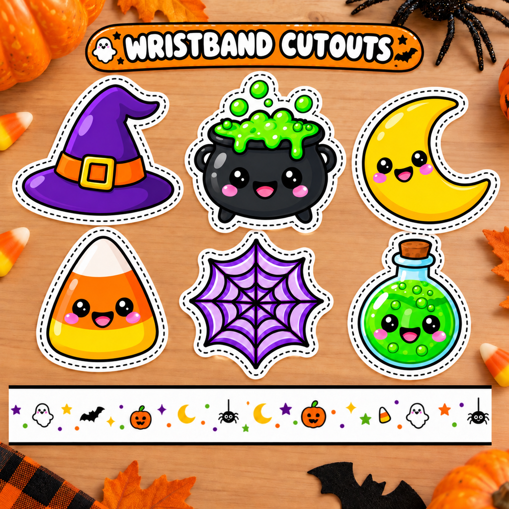Halloween Crown, Headband & Wristband Printable Craft for Kids