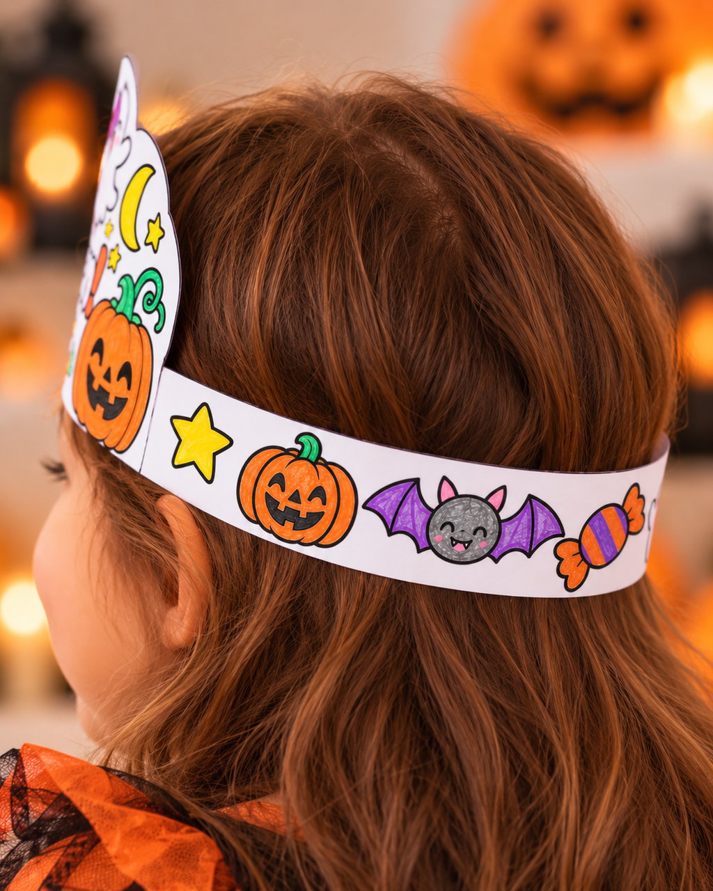 Halloween Crown Printable for Kids | Happy Halloween Coloring Crown | Halloween Headband Craft