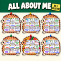 All About Me Fall Worksheet, Hedgehog Printable for Kids, Autumn Classroom Activity, Fall Bulletin Board Craft, Student Introduction