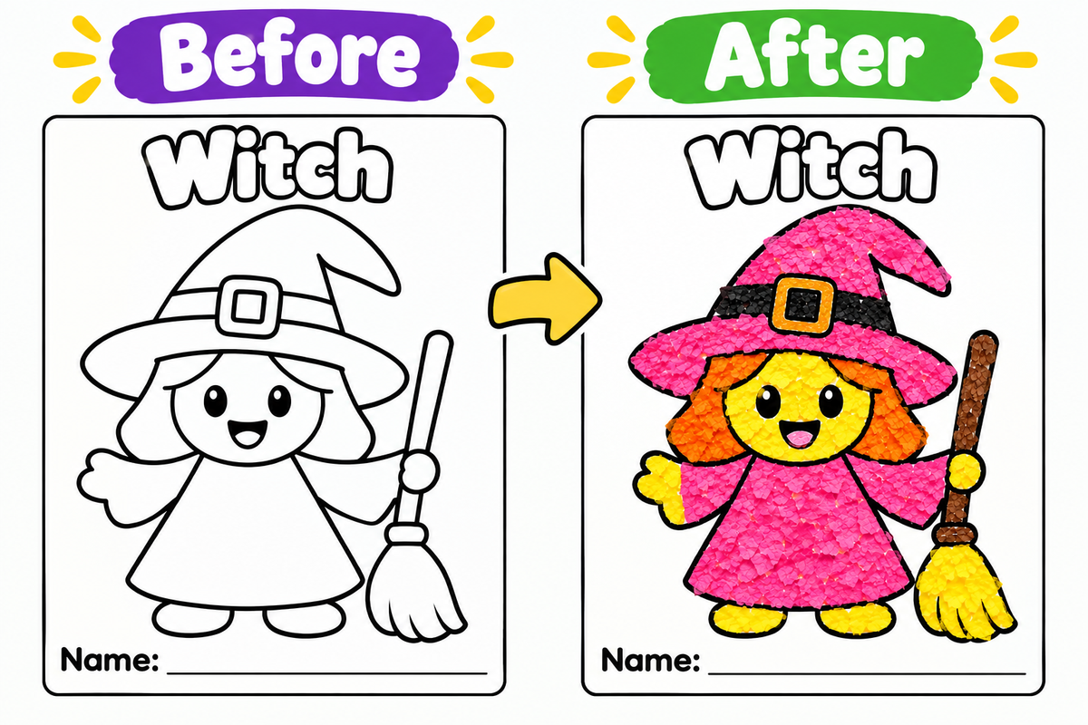 Halloween Tissue Paper Craft for Kids, 6 Printable Halloween Templates, Preschool Fine Motor Activity, Pumpkin Witch Bat Spider Monster Craft