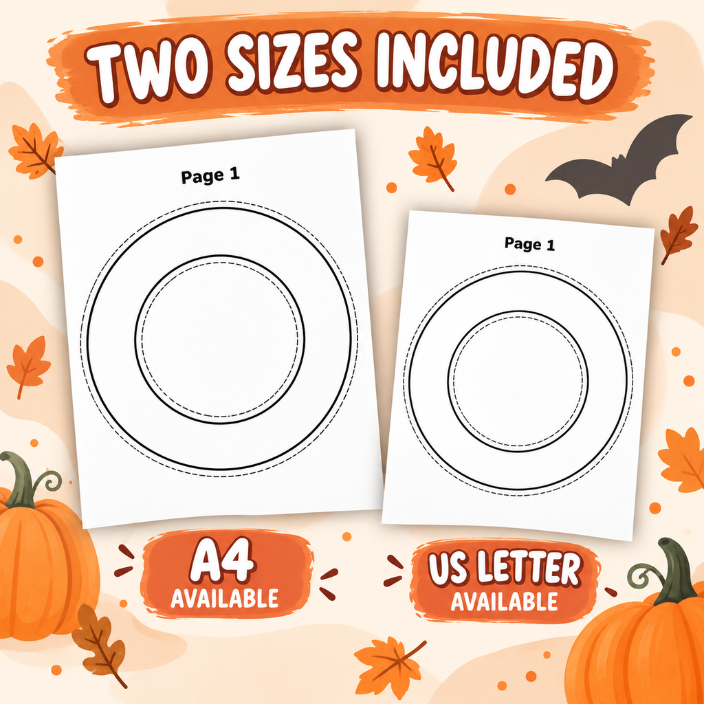Halloween Wreath Craft for Kids, Printable Cut and Paste Wreath, Halloween Cutouts, Color Cut Glue Activity, Preschool Classroom Craft