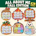 Fall All About Me Craft, Autumn Bulletin Board Activity, Back to School Student Writing Craft