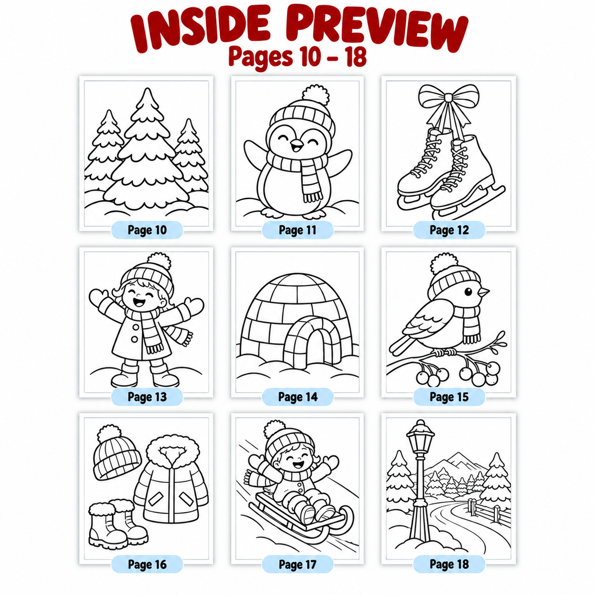 Winter Coloring Pages for Kids, Winter Colouring Sheets, Winter Activities, Winter Classroom Printable, Kids Coloring Activity