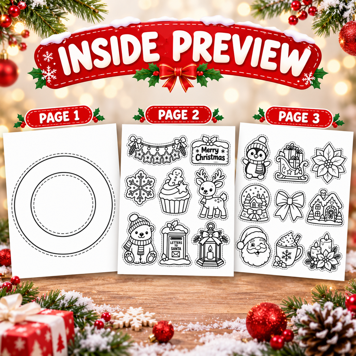 Christmas Wreath Craft for Kids, Printable Cut and Paste Activity, Christmas Coloring Cutouts, Preschool Classroom Xmas Craft     Christmas_Wreath_Craft_A4_Updat…