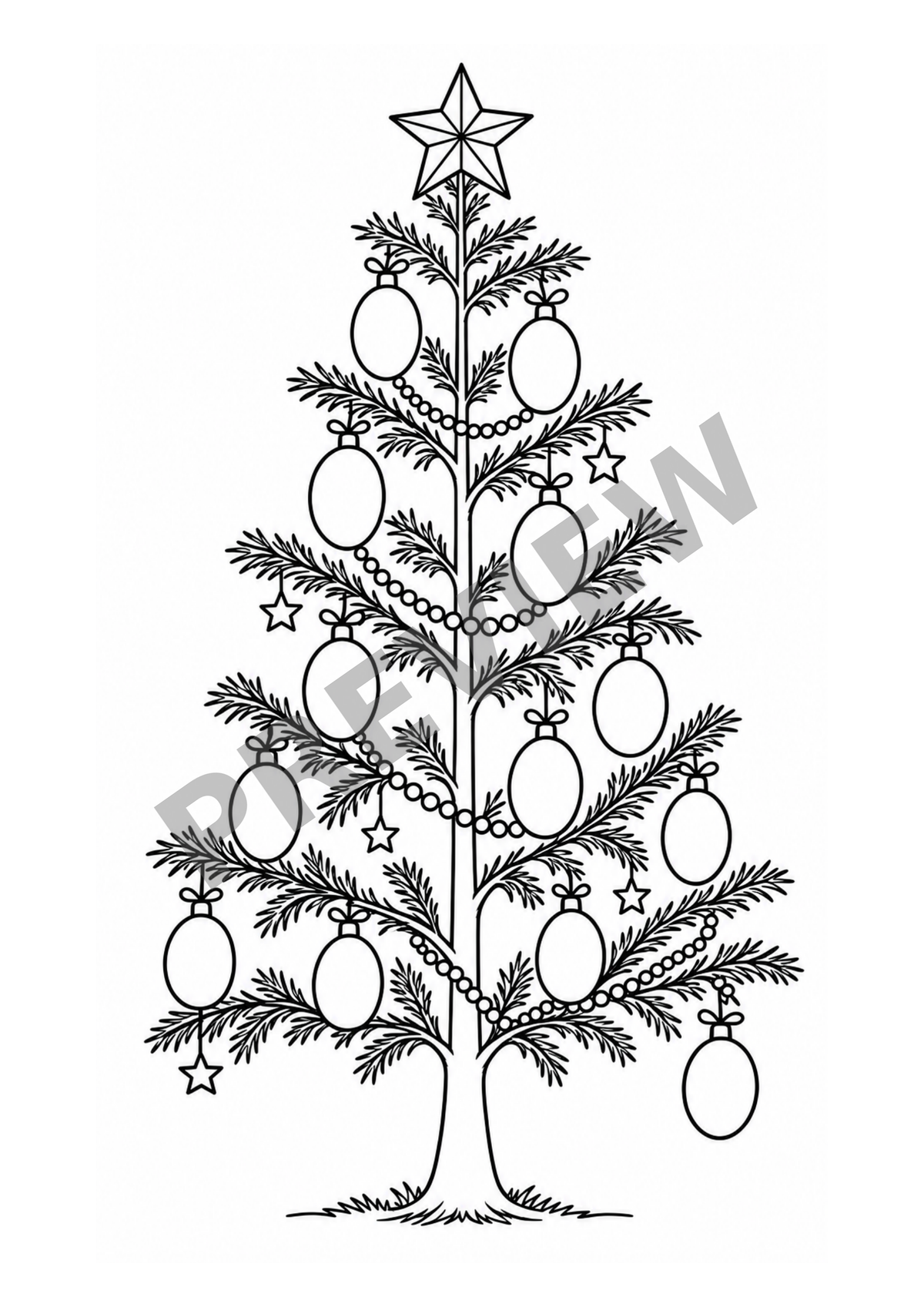 Christmas Tree Craft Printable for Kids, Fingerprint Dot Marker Play Dough Pom Pom Tissue Paper Paint Activity, Preschool Christmas