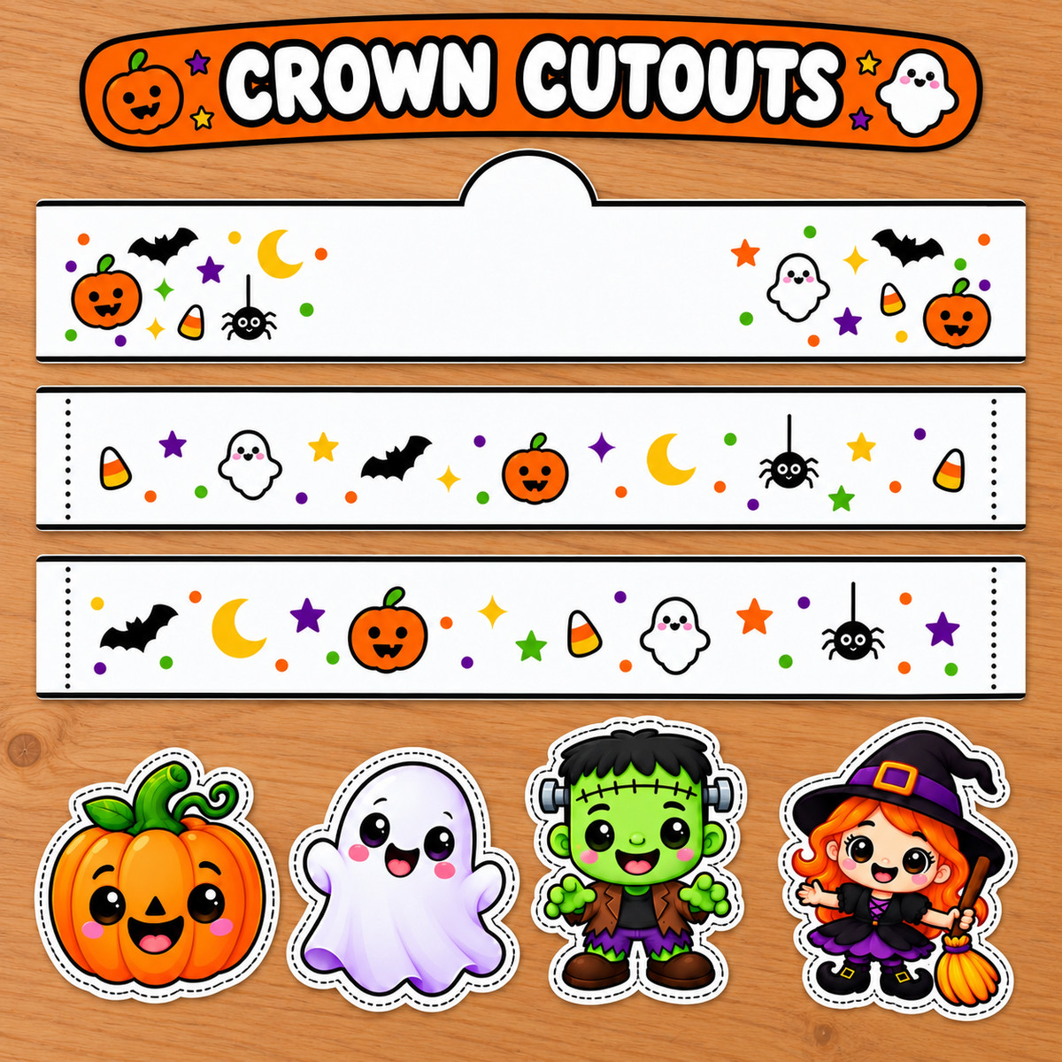 Halloween Crown, Headband & Wristband Printable Craft for Kids