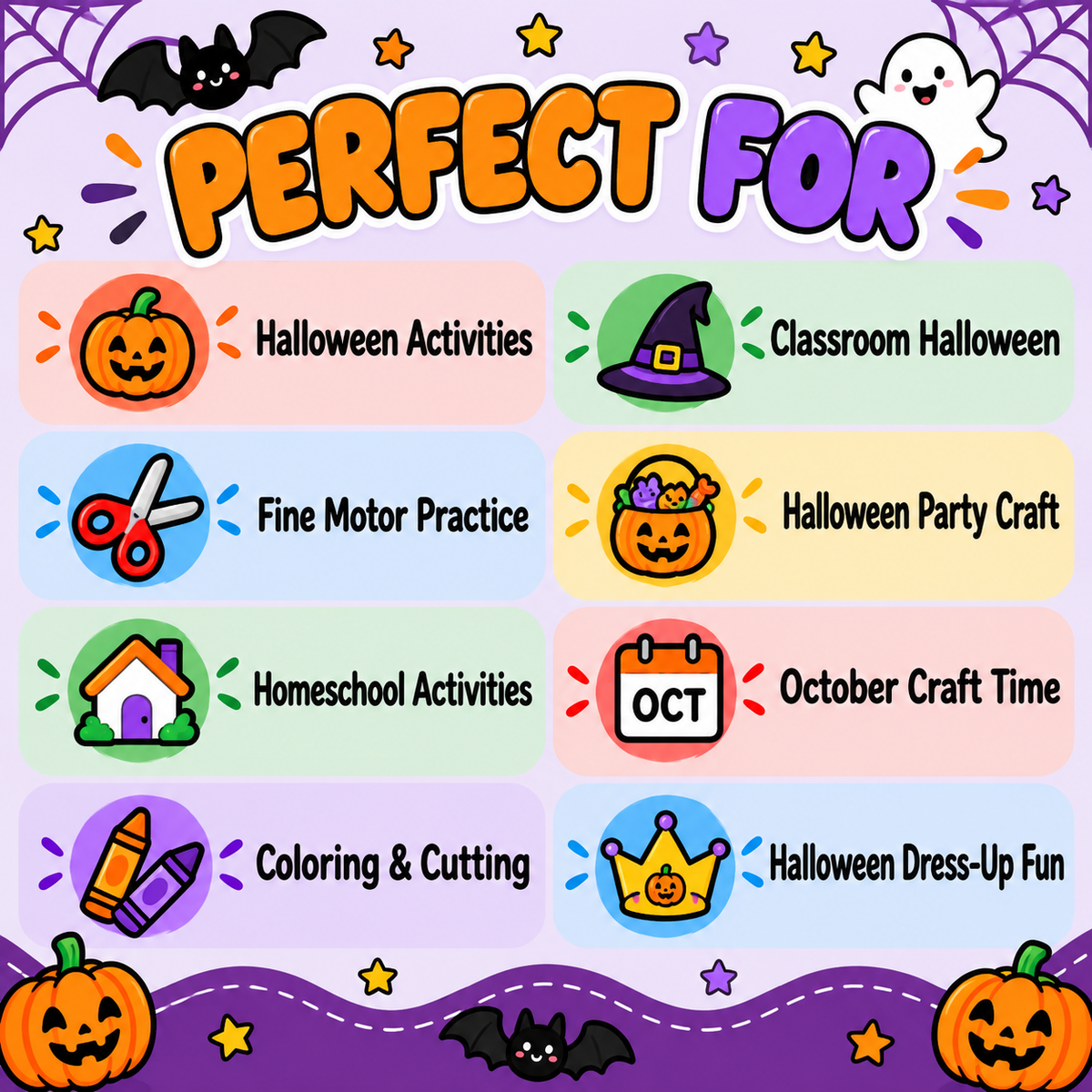 Halloween Crown Printable for Kids | Happy Halloween Coloring Crown | Halloween Headband Craft