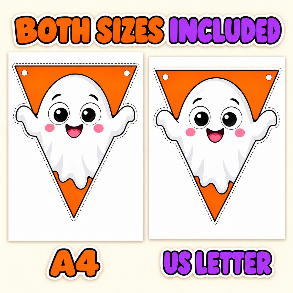 Halloween Character Banner Printable, Halloween Bunting, Halloween Pennant Garland, Classroom Door Decor, Halloween Bulletin Board Decor