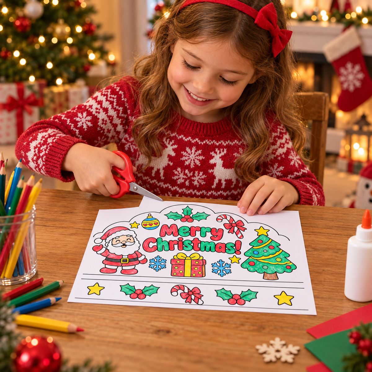 Christmas Crown Printable for Kids | Merry Christmas Coloring Crown, Christmas Headband Craft & Classroom Activity