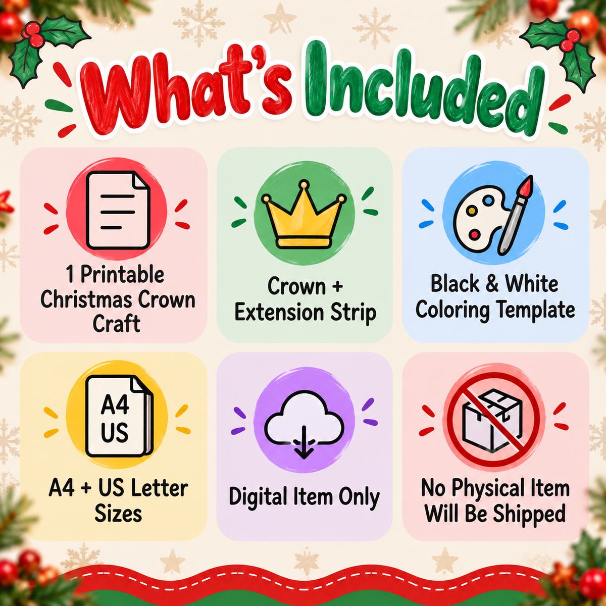 Christmas Crown Printable for Kids | Merry Christmas Coloring Crown, Christmas Headband Craft & Classroom Activity