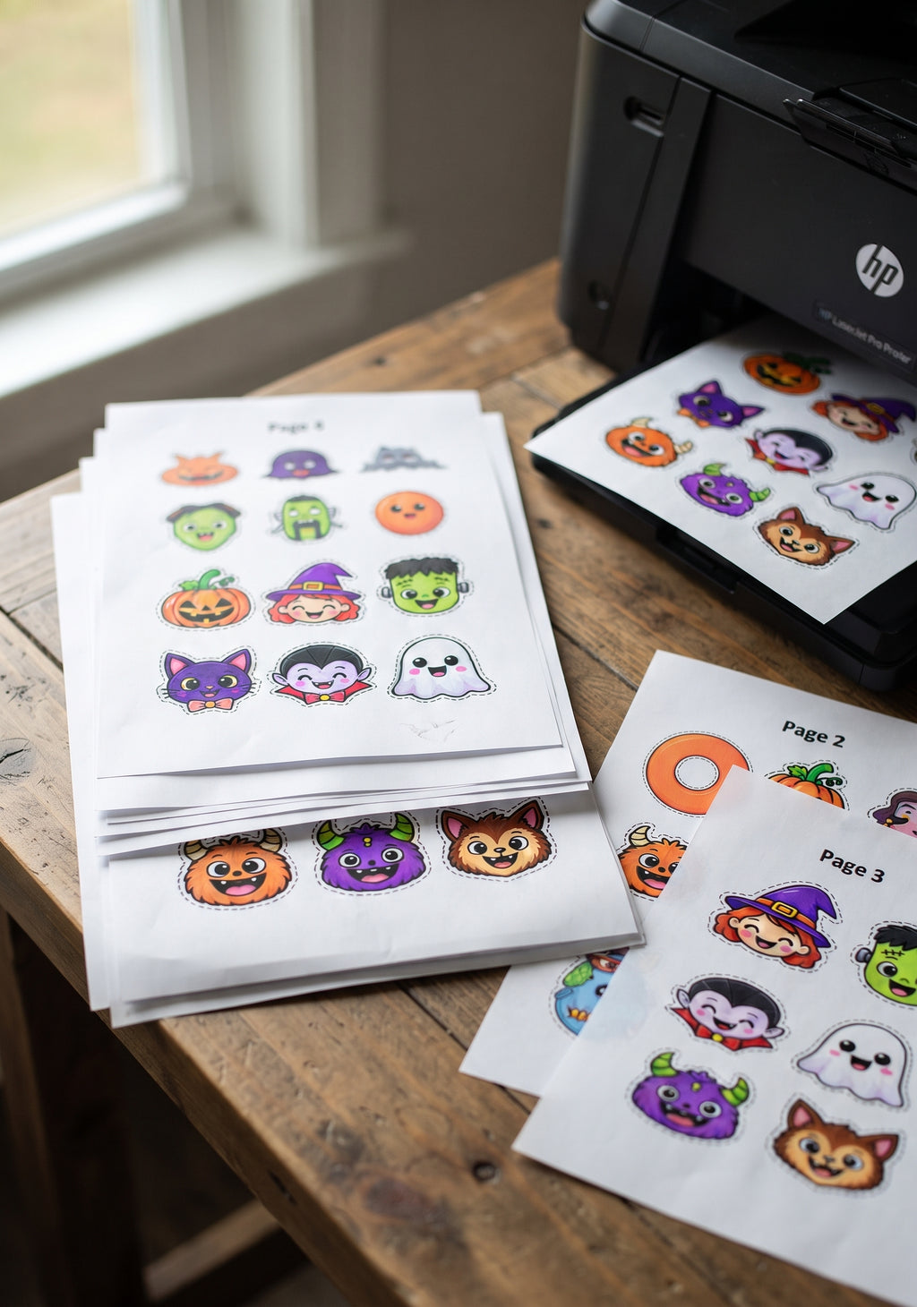 Halloween Wreath Craft for Kids, Printable Cut and Paste Activity, 7-Page Halloween Cutouts, Preschool Classroom Craft