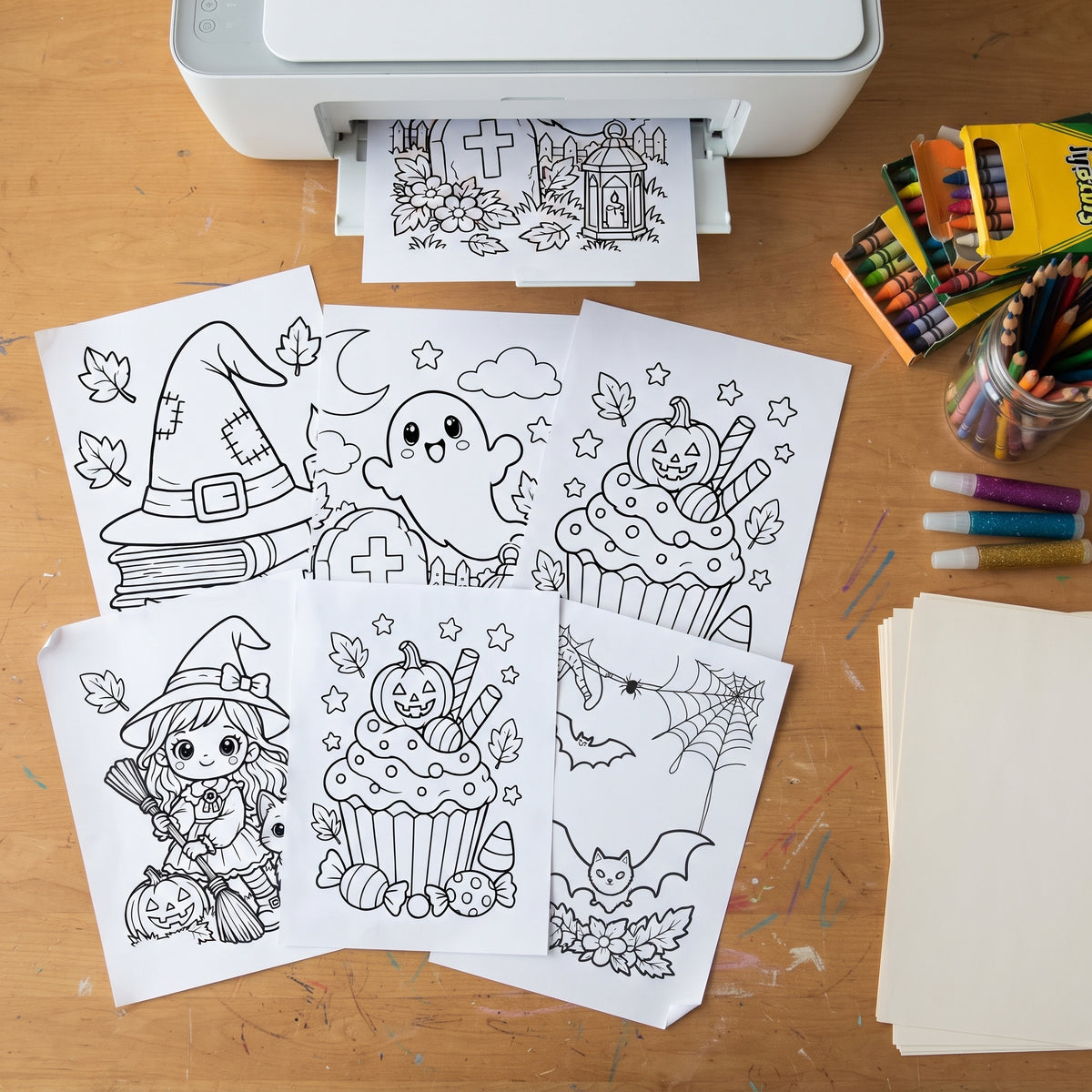 Halloween Coloring Pages for Kids, 26 Printable Halloween Coloring Sheets, Preschool Kindergarten Activity, Cute Spooky Coloring Book PDF