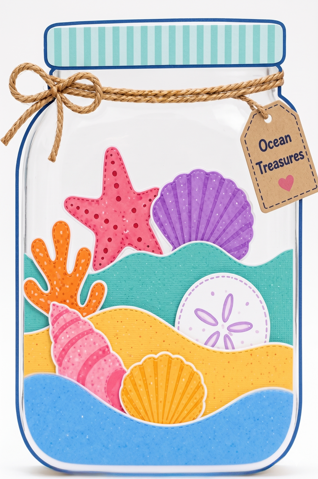 Ocean Treasures Jar Craft Printable | Under the Sea Kids Activity | Summer Craft Template