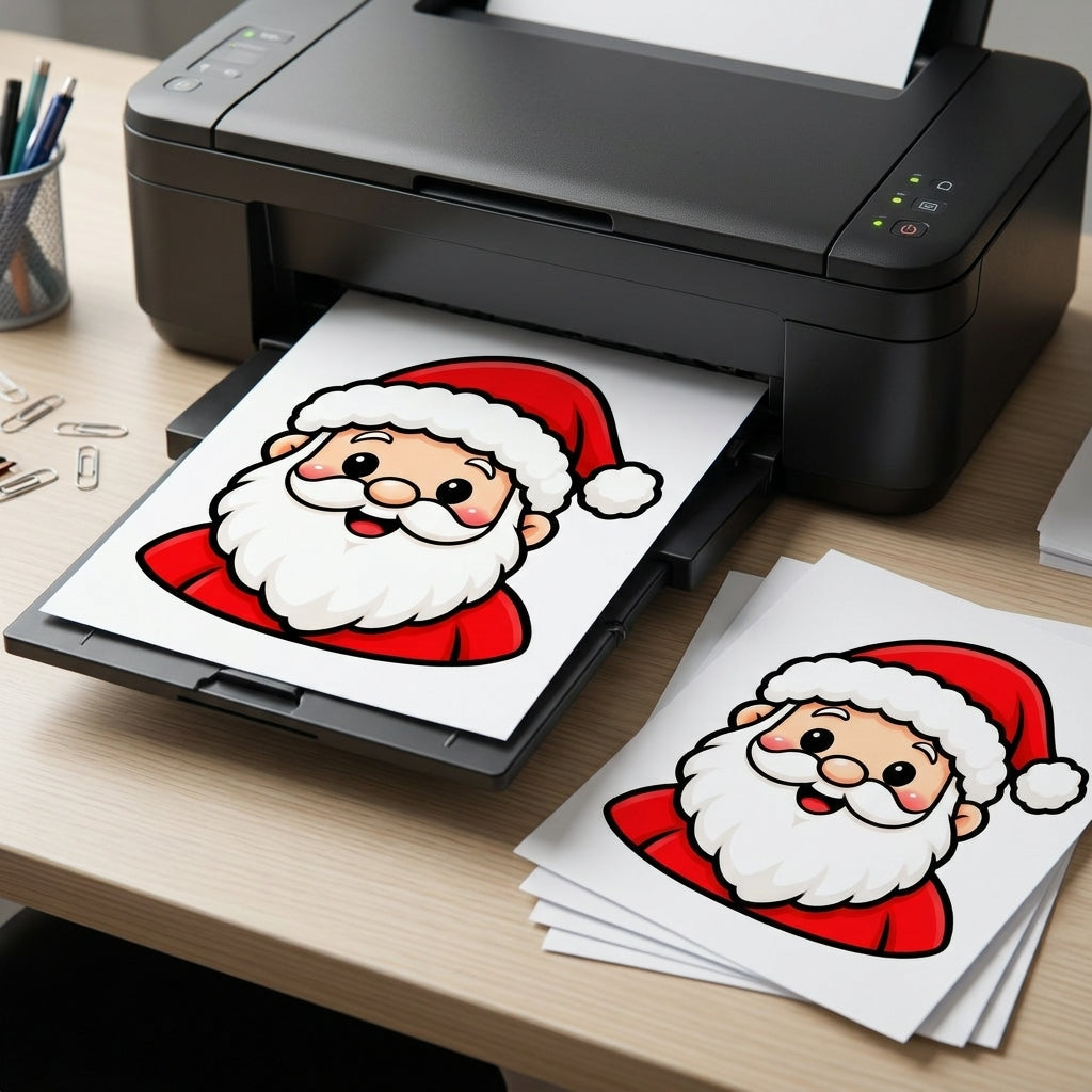 Santa Cotton Ball Beard Craft Printable for Kids, Christmas Santa Face Activity, Preschool Fine Motor Craft, Christmas Classroom Printable