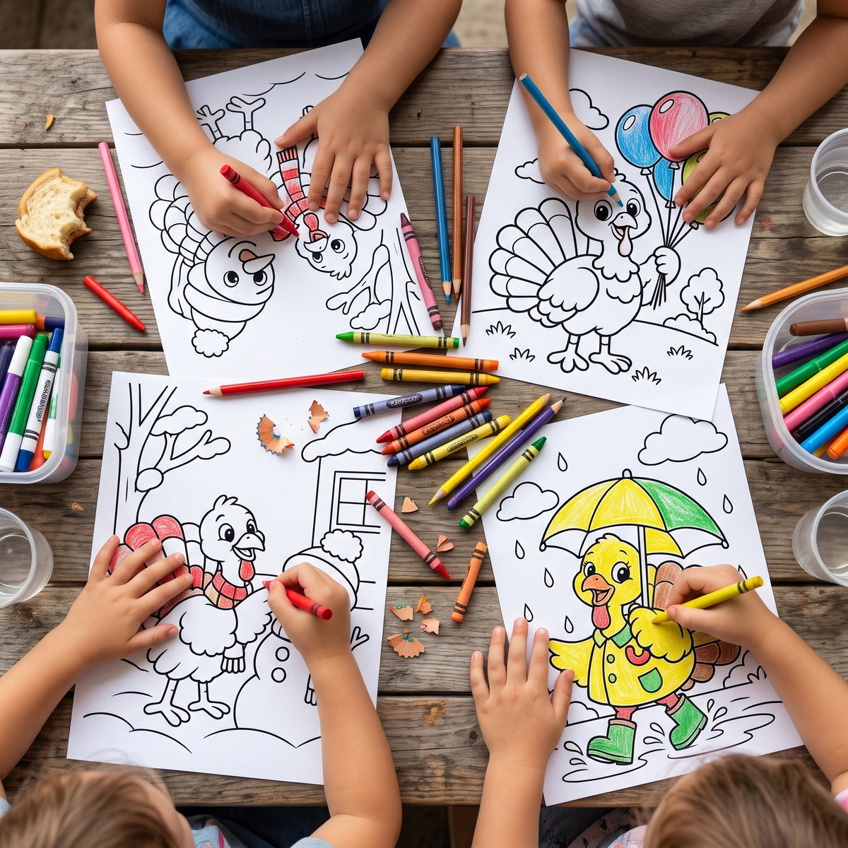 Thanksgiving Turkey Coloring Pages for Kids, 20 Cute Turkey Colouring Sheets, Fall Preschool Activity, Thanksgiving Printable