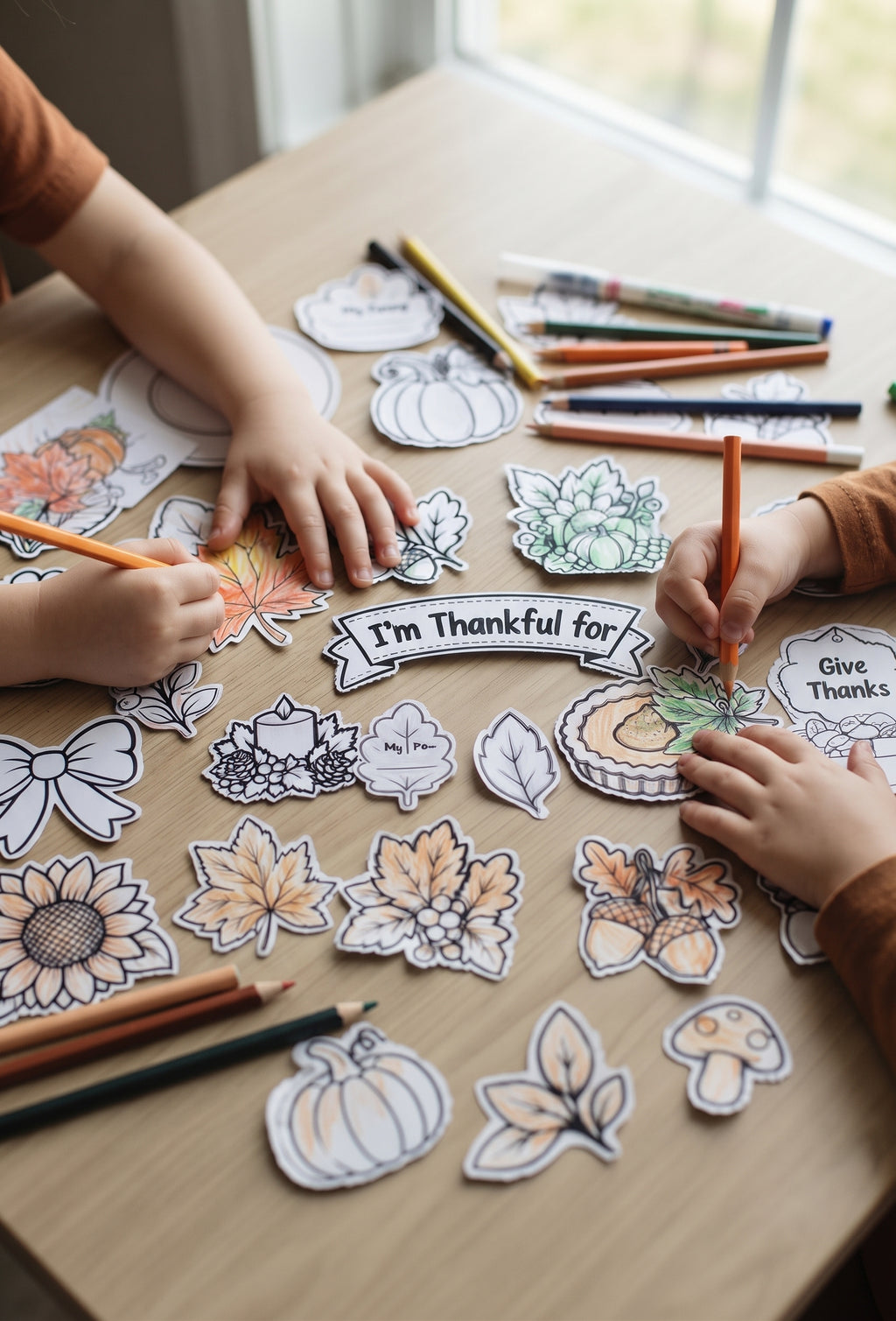 Thanksgiving Wreath Craft for Kids, Build a Thanksgiving Wreath, Fall Cut and Paste Craft, Thanksgiving Classroom Activity, Printable Wreath Craft
