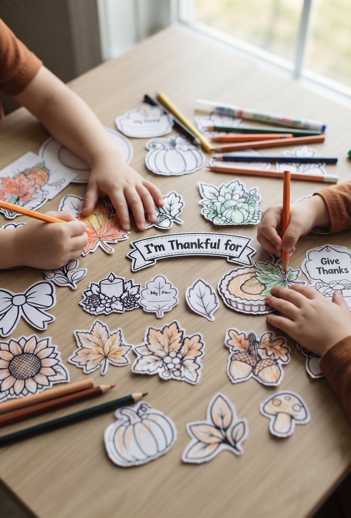Thanksgiving Wreath Craft for Kids, Build a Thanksgiving Wreath, Fall Cut and Paste Craft, Thanksgiving Classroom Activity, Printable Wreath Craft