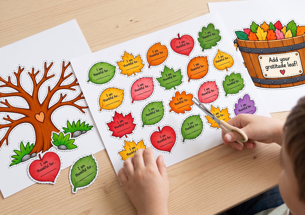 Thanksgiving Gratitude Tree Printable, Thankful Leaves Activity, Let Gratitude Grow Craft, Fall Bulletin Board, Gratitude Activity