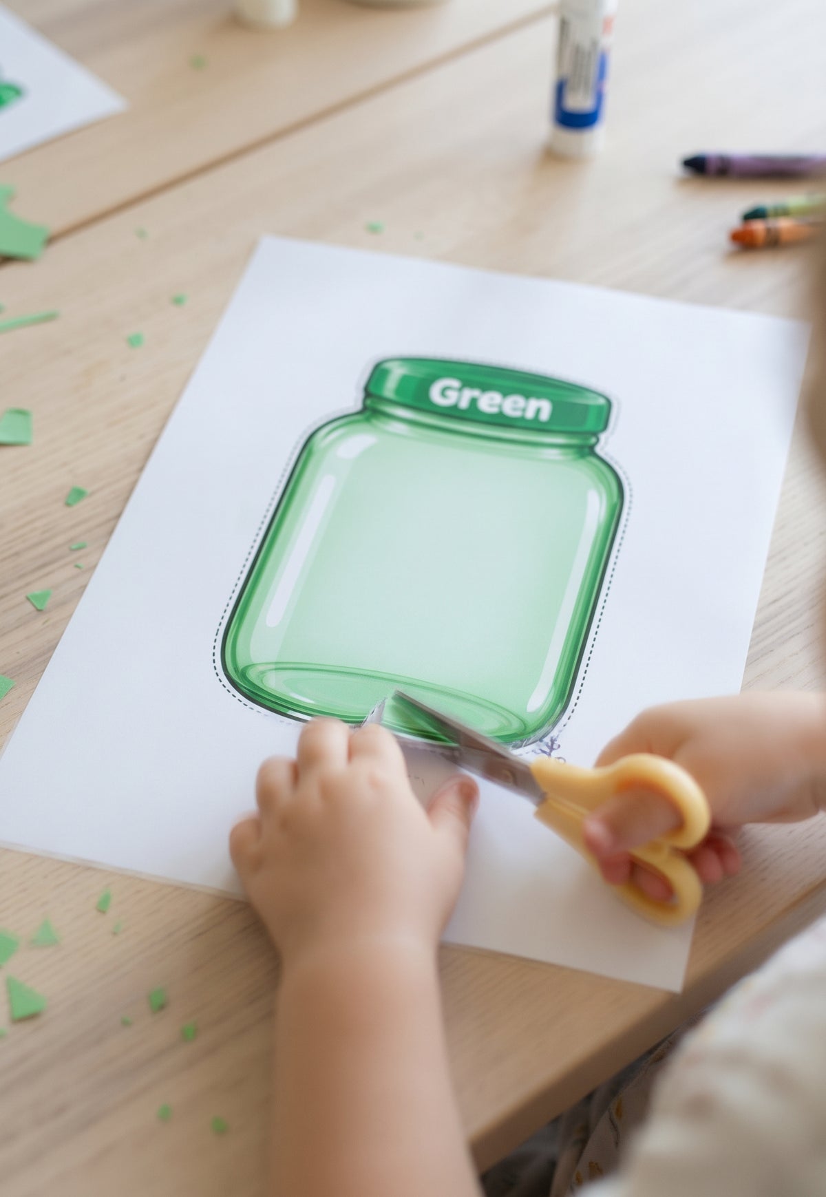 Fall Color Sorting Activity Printable | Autumn Preschool Color Matching & Cut and Sort PDF