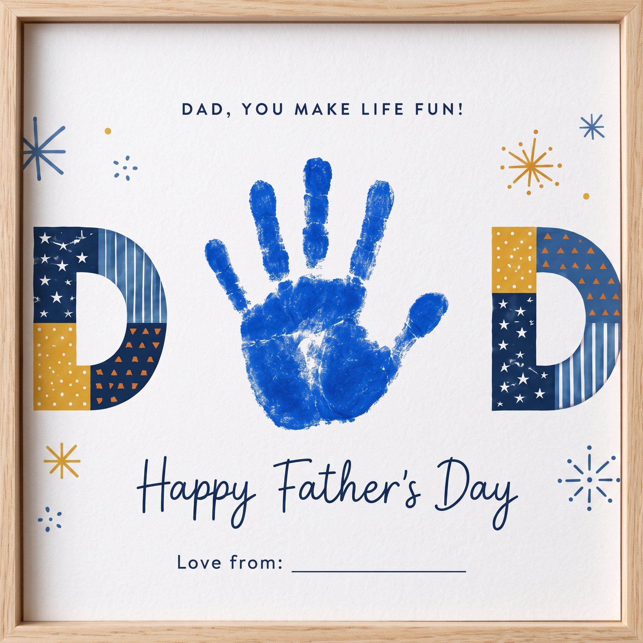 Father’s Day Handprint Craft Printable | Dad You Make Life Fun! | Kids Keepsake Gift