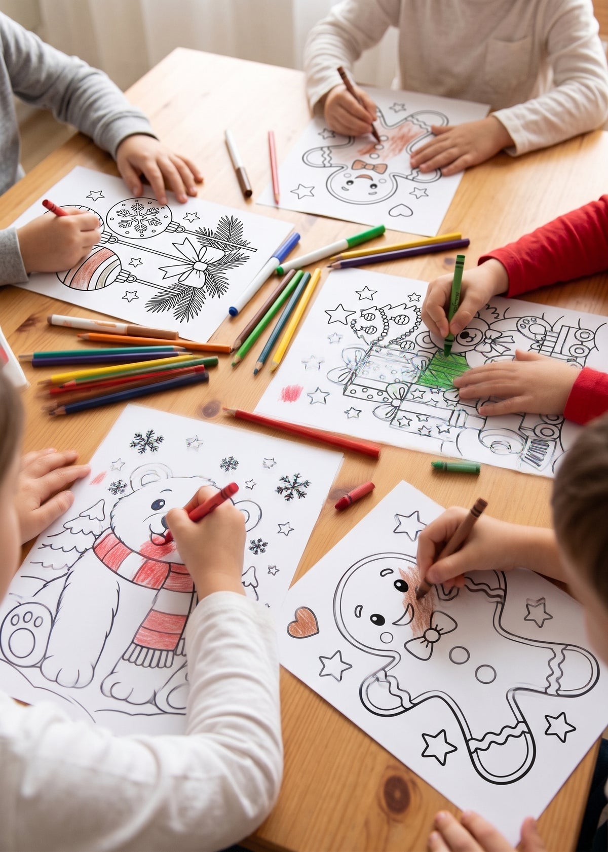 Christmas Coloring Pages for Kids | 26 Printable Christmas Coloring Sheets | A4 & US Letter PDF