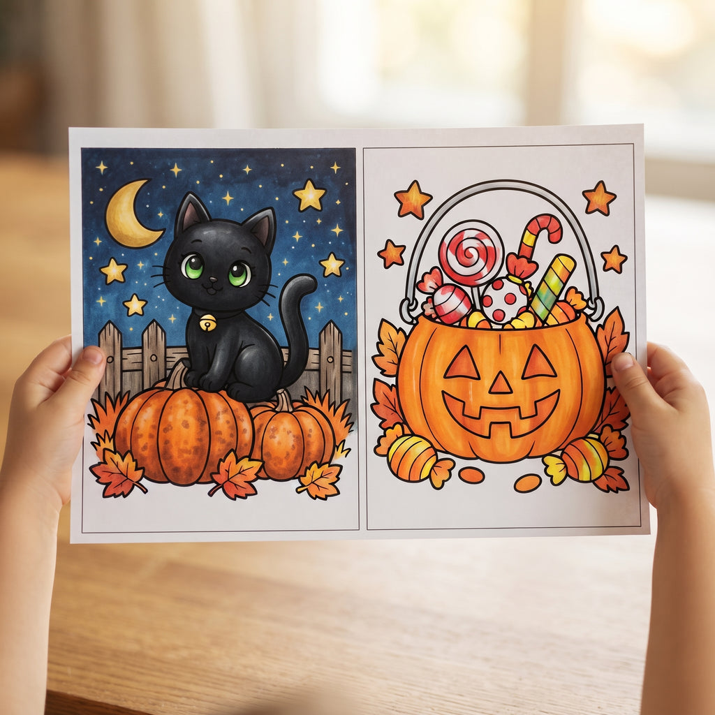 Halloween Coloring Pages for Kids, 26 Printable Halloween Coloring Sheets, Preschool Kindergarten Activity, Cute Spooky Coloring Book PDF