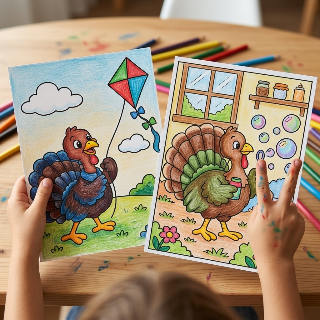 Thanksgiving Turkey Coloring Pages for Kids, 20 Cute Turkey Colouring Sheets, Fall Preschool Activity, Thanksgiving Printable