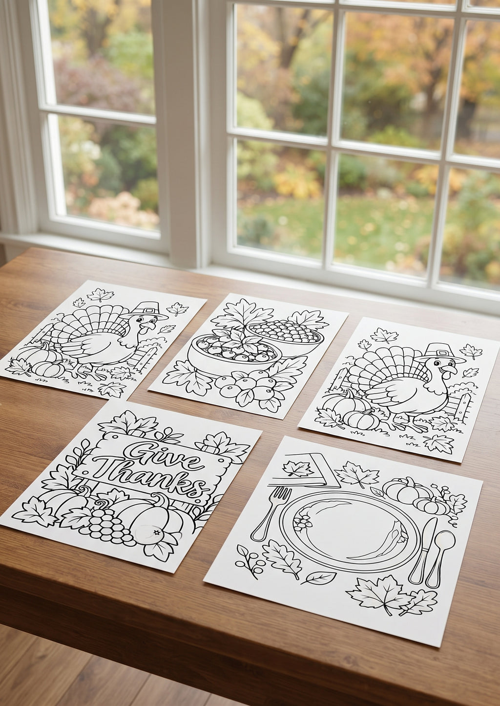 Thanksgiving Coloring Pages for Kids, 25 Printable Thanksgiving Colouring Sheets, Fall Harvest Activity, Turkey Pumpkin Coloring Book