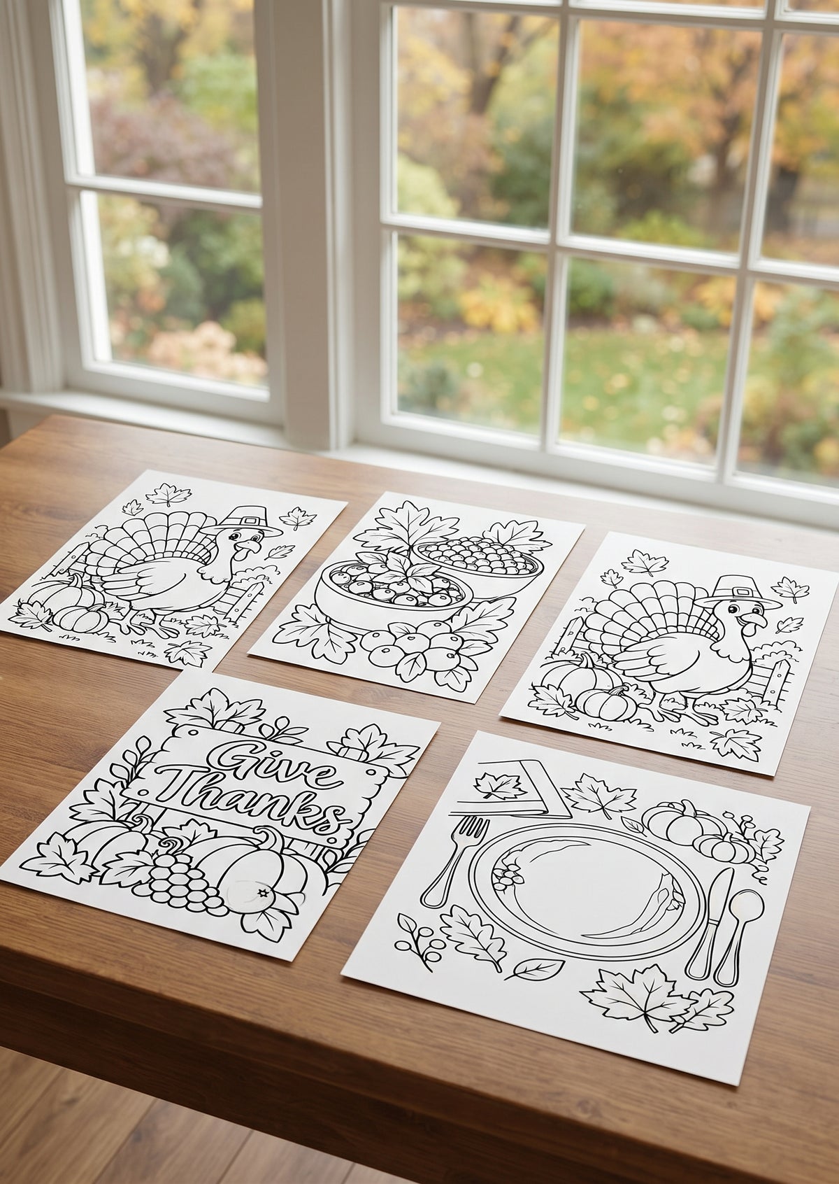 Thanksgiving Coloring Pages for Kids, 25 Printable Thanksgiving Colouring Sheets, Fall Harvest Activity, Turkey Pumpkin Coloring Book