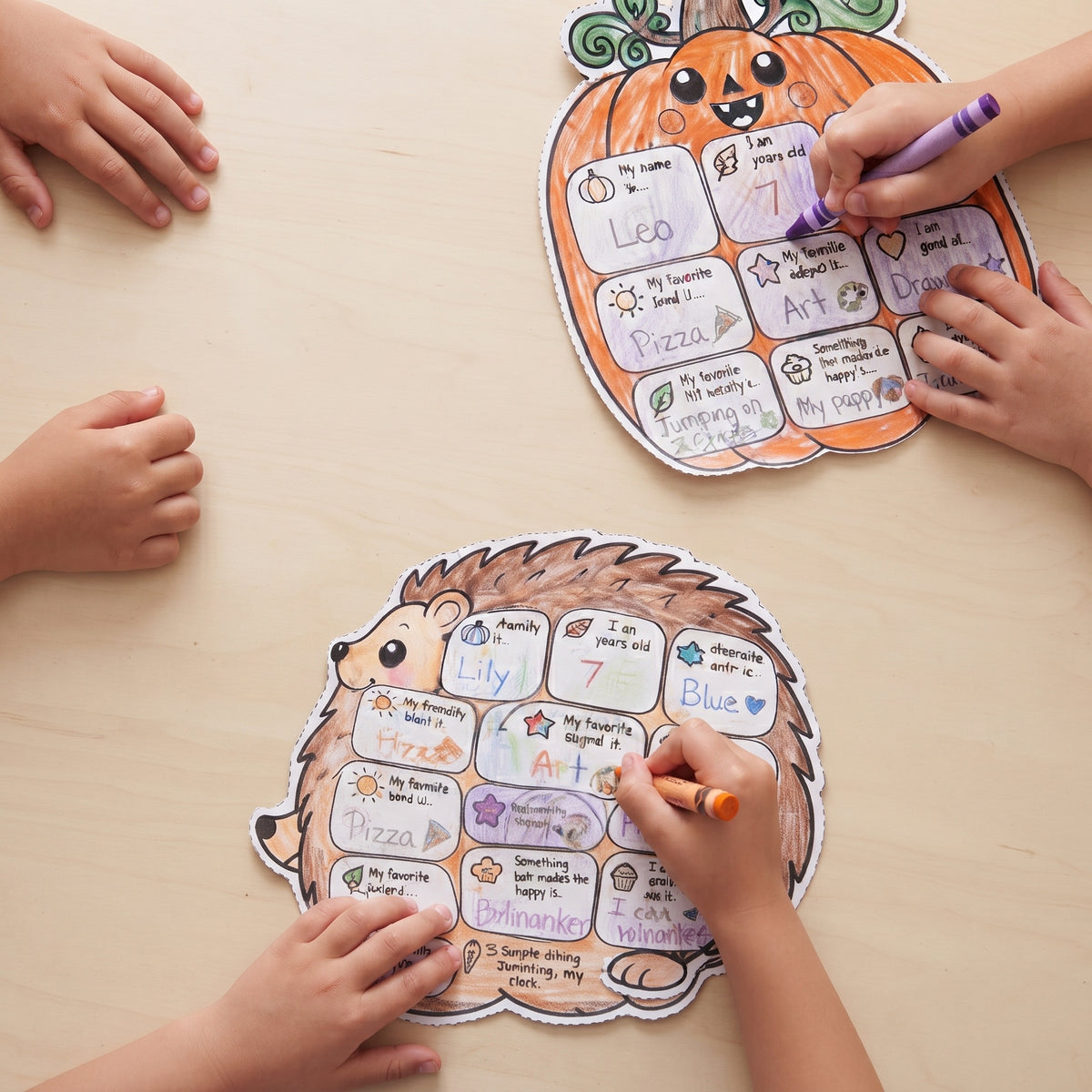 Fall All About Me Craft, Autumn Bulletin Board Activity, Back to School Student Writing Craft