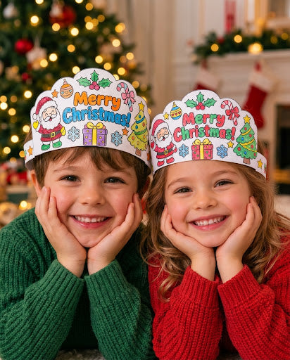 Christmas Crown Printable for Kids | Merry Christmas Coloring Crown, Christmas Headband Craft & Classroom Activity