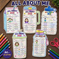 All About Me Printable, Back to School Activity, First Day of School Worksheet, Student Questionnaire, Classroom Bulletin Board Display