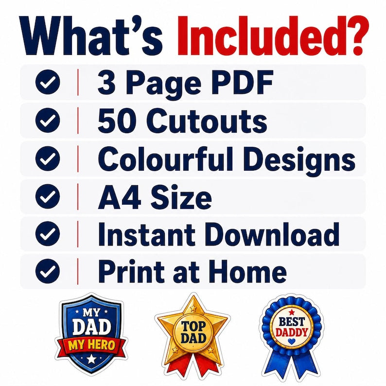 Fathers Day Cutouts Printable, Dad Card Making Kit, Gift for Dad Craft, Kids Cutouts Activity, Cut and Paste Printable Craft, Kids Activity