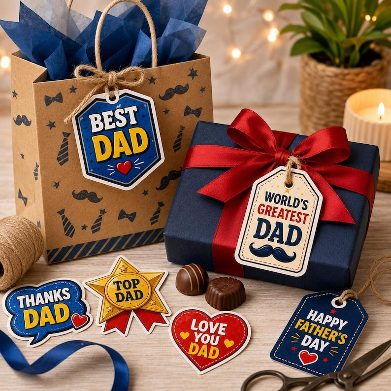 Fathers Day Cutouts Printable, Dad Card Making Kit, Gift for Dad Craft, Kids Cutouts Activity, Cut and Paste Printable Craft, Kids Activity