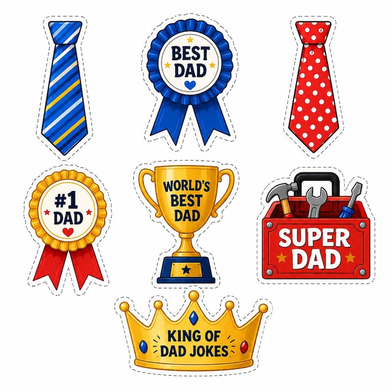 Fathers Day Cutouts Printable, Dad Card Making Kit, Gift for Dad Craft, Kids Cutouts Activity, Cut and Paste Printable Craft, Kids Activity