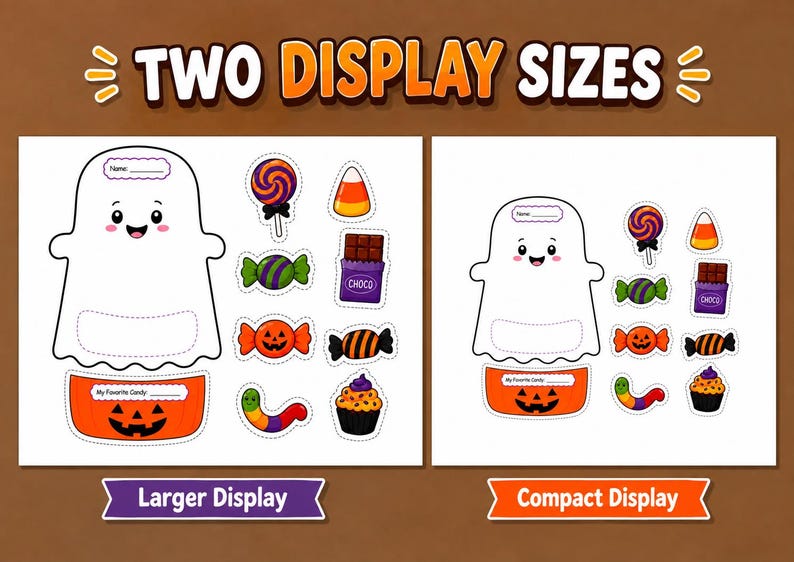 Halloween Bulletin Board Craft | Trick or Treat Ghost Candy Pouch | Printable Halloween Classroom Activity