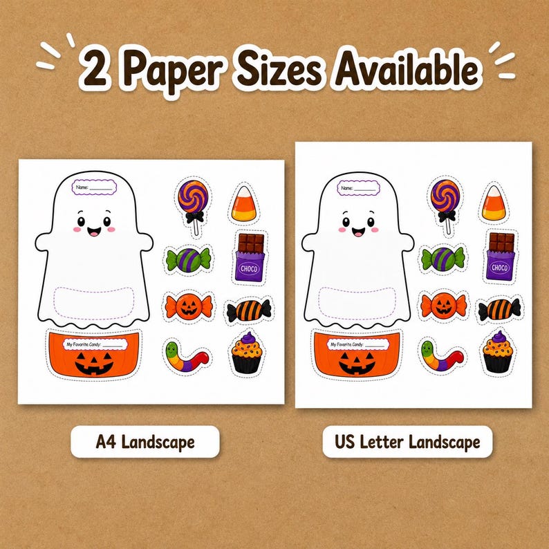 Halloween Bulletin Board Craft | Trick or Treat Ghost Candy Pouch | Printable Halloween Classroom Activity