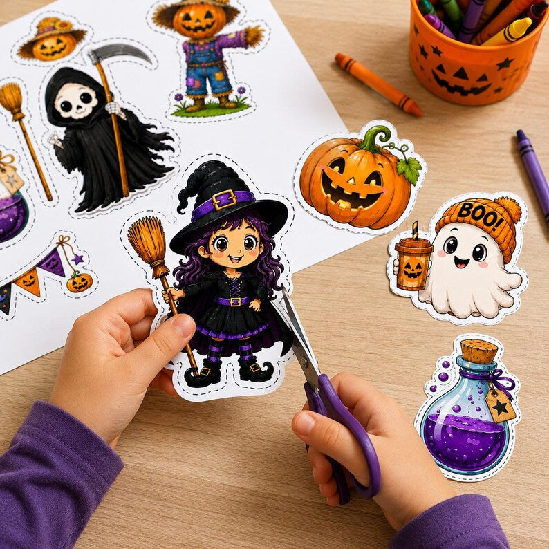 Halloween Cutouts Printable | Halloween Classroom Decor, Bulletin Board Ideas, Halloween Party Decorations, Treat Bag Crafts, Card Making