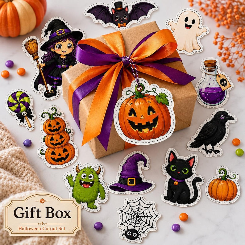 Halloween Cutouts Printable | Halloween Classroom Decor, Bulletin Board Ideas, Halloween Party Decorations, Treat Bag Crafts, Card Making