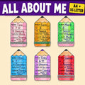 All About Me Pencil Craft Printable | Back to School Activity | First Day of School Worksheet | Classroom Bulletin Board Ideas