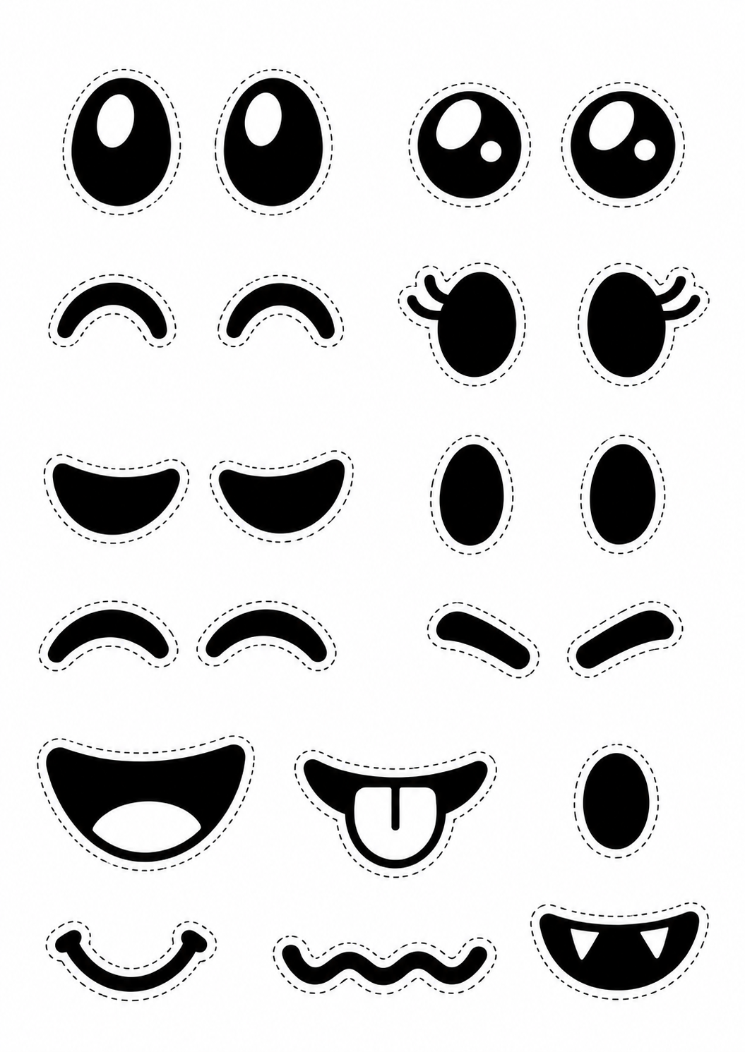 Monster Face Craft Printable for Kids, Build a Monster Cut and Paste Activity, Halloween Preschool Fine Motor Craft